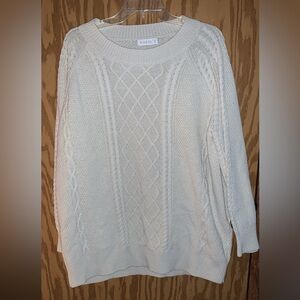 Women's Cream Cable Knit Sweater